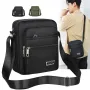 Men's Portable Business Casual Crossbody Bag Multi-compartment Lightweight Waterproof Nylon Shoulder Bag for Travel Daily Use