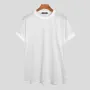 INCERUN Men Casual Mesh See Through Crew Neck Short Sleeve T-Shirt