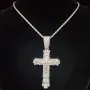 Rhinestone Cross Pendant Necklace Charm Shiny Zircon Cross Necklace for Men Women Hiphop Necklaces Fashion Jewelry Gifts