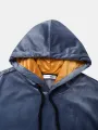 ChArmkpR Mens Color Block Patchwork Fleece Loose Drawstring Hoodies