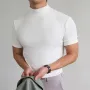 INCERUN Mens T-shirts High Neck Slim Fit Muscle Workout Summer Casual T-shirt