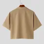 INCERUN Mens Blazer Stylish and Lightweight Korean-style Suit for Fashion-Forward Males Solid Color Short Sleeve Suit Coat