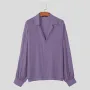 INCERUN Men Shirts Fashion-forward Males See through Long Sleeve Shirts Trendy Japanese and Korean Daily Lapel Top Male Clothing