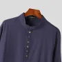 INCERUN Men's Pakistan Kurta Kaftan Long Sleeve Pajama Ethnic Dress Shirt Blouse Tops