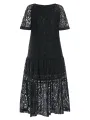 ZANZEA Plus Size Women Lace Long Dress Cold Shoulder Long Lace Croceht Hollow Out Bohemian Maxi Dress For Women