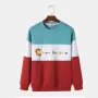 Moletom masculino ChArmkpR com estampa de planetas e blocos de cores e patchwork