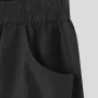 INCERUN Men Casual Loose Fit Pants with Pockets Solid Color Comfortable Wide Leg Seven-point Trousers for Spring Fall S-5XL