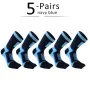 5 Pairs Men's Split Toe Long Socks Thick Compression Mesh Outdoor Fitness Running Cycling Basketball Travel 5 Finger Sports Socks Comfortable