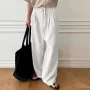 INCERUN - Pantalón casual de pierna recta con doble pliegue para hombre, cómodo, sencillo, de color sólido, largo, talla grande S-5XL