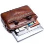 BULLCAPTAIN Briefcase Shoulder Messenger Bags Men's Genuine Leather 14-inch Laptop Bag's Men's Briefcase Office Business Handbag
