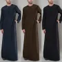Men Solid Color Elegant Long Sleeve Kaftan Shirts 