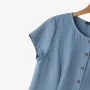 ZANZEA Vestido suelto informal para mujer, de fiesta, de manga corta, cuello redondo, liso, para verano
