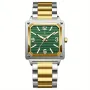 POEDAGAR Luxury Fashion Men's Square Business Quartz Watch Waterproof Luminous Stainless Steel Strap Men Watches