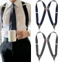 Stylish Elastic Formal Men's Suspenders with Side Clips Adjustable Length Back Braces Trouser Strap Belt for Daily Wear Casual Outfits Vacations Work