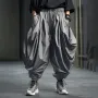 INCERUN Mens Pants Drawstring Harlan Trousers Fashion Solid Color Loose Fit Streetwear Male Pants