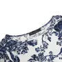 ZANZEA Tree Print Side Pockets O-neck 3/4 Sleeve Cotton Long Dress