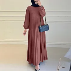 ZANZEA أزياء المرأة اللباس العرقي أنيقة فانوس كم فساتين ماكسي عادي A-خط Sundress