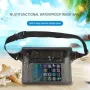 Outdoor Waterproof Transparent PVC Screen Touch Phone Waist Bag with Adjustable Strap Valuables Dry for Diving Surfing Swimming Kayaking Boating