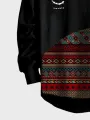 Mens Smile Vintage Geometric Print Patchwork Curved Hem T-Shirts