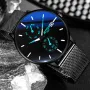 AIYISHI Men Simple Luxury Fashion Quartz Watch Luminous Waterproof Watch Stainless Steel Mesh Strap Sport Watch Fashion Wrist Watches