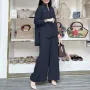 ZANZEA ชุดสูทผู้หญิง - กางเกงขายาวเอวยางยืดแขนยาวทรงโคมไฟพร้อมกระเป๋า เสื้อตัวบนแบบลำลอง กางเกงขายาว ชุดสองชิ้นไซส์ใหญ่