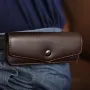 Hasp Reading Glasses Case Hung On the Belt Leather Waistpack Sunglasses Storage Box for Everyday Use