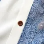 ChArmkpR Mens Shirt Vintage Geometric Print Patchwork Lapel Short Sleeve Shirts Summer Holiday Beach Shirt