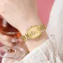 CURREN Fashion Rhinestone Deco Stainless Steel Strap Square Quartz Watch Waterproof Casual Business Women's Wristwatch