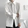 INCERUN Men Shoulder Fly Design Solid Color Casual Shirt Fashion Long Sleeve Lapel Shirt Top Comfortable Loose Fit Top for Men Large Size S-5XL