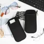 Portable Soft Zipper Glasses Bag with Buckle Lightweight Double Pockets Case can Store Mobile Phones, Headphones, Bank Cards Mini Storage Bag