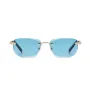 Gradual Blue Lens Frameless Reading Glasses Anti-blue Light UV Protection Comfortable Business Casual Sunglasses with Case