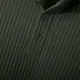 INCERUN Mens Solid Rib-Knit Short Sleeve Golf Shirt Comfy Fabric Lapel Top for Men