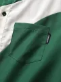 ChArmkpR Mens Shirt Contrasting Colors Patchwork Short Sleeve Shirts