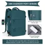 40*25*20cm Waterproof Nylon Travel Backpack 180° Open Design Laptop Clothing Shoes Compartment Luggage Bag with Trolley Strap