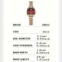 CRRJU Stainless Steel Women Watch Square Luxury Rhinestone Quartz Watch Business Waterproof Fashion Wrist Watch
