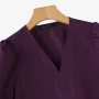 ZANZEA Women Vintage Fashion Solid Casual V-Neck Short Sleeve Dress Loose Fit with Side Pockets