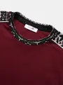 ChArmkpR Mens Two-piece Suits Ethnic Geometric Piped Stitching Crew Neck Two Pieces Outfits