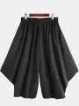 INCERUN Men Black Pant Fashion Casual Loose Fit Irregular Pant Skirt Spring Summer Mens Elastic Black Streetwear Pants
