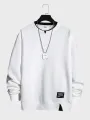 ChArmkpR Mens Contrast Patchwork Crew Neck Casual Loose Pullover Sweatshirts