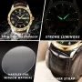 POEDAGAR Luxury Business Men Watches Waterproof Luminous Leather Quartz Watch Fashion Date Week Men's Wristwatch
