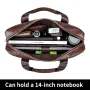 BULLCAPTAIN Briefcase Shoulder Messenger Bags Men's Genuine Leather 14-inch Laptop Bag's Men's Briefcase Office Business Handbag
