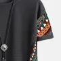 ChArmkpR Mens Ethnic Geometric Pattern Stitching Texture Short Sleeve Streetwear T-Shirts
