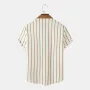 ChArmkpR Mens Striped Shirts Casual Chest Pocket Button Up Corduroy Short Sleeve Shirts
