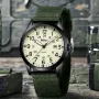 BIDEN Simple Calendar Sports Waterproof Quartz Watch Comfortable Nylon Strap Luminous Pointer Men Watch with Alloy Case