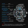 SMAEL Men Sport Digital Dual Display Watch Multi-function LED Luminous Waterproof Date Week Alarm Wristwatch