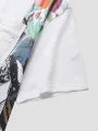 ChArmkpR Mens Abstract Print Patchwork Button Pocket Short Sleeve T-Shirts