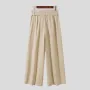 INCERUN Mens Pants Solid Color Loose Fit High Waist Tie Straight Leg Pants for Men Casual Comfy Male Trousers