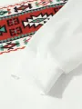 ChArmkpR Mens Ethnic Geometric Print Patchwork Half Zip Sweatshirt Two Pieces Outfits