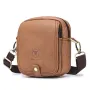 BULLCAPTAIN Casual Sports Mini Genuine Leather Crossbody Bag Men Casual Functional Cowhide Pack Outdoor Hiking Shoulder Bag