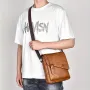 WEIXIER Men's Business Shoulder Bag Large Capacity, Waterproof Messenger Crossbody Bag, Casual Fashion PU Leather Backpacks Bag